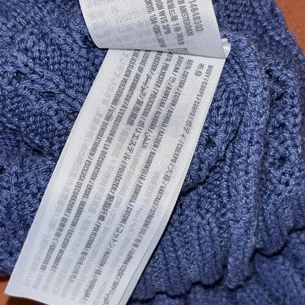 Hollister Blue Cable Knit V-Neck Collared Sweater M